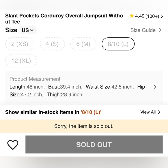 Slant Pockets Corduroy Overall Jumpsuit Without tee🍃 - Picture 5 of 6